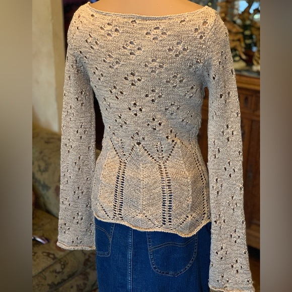 Y2K 90s Vintage Arden B. Open knit sweater top S - Picture 2 of 4